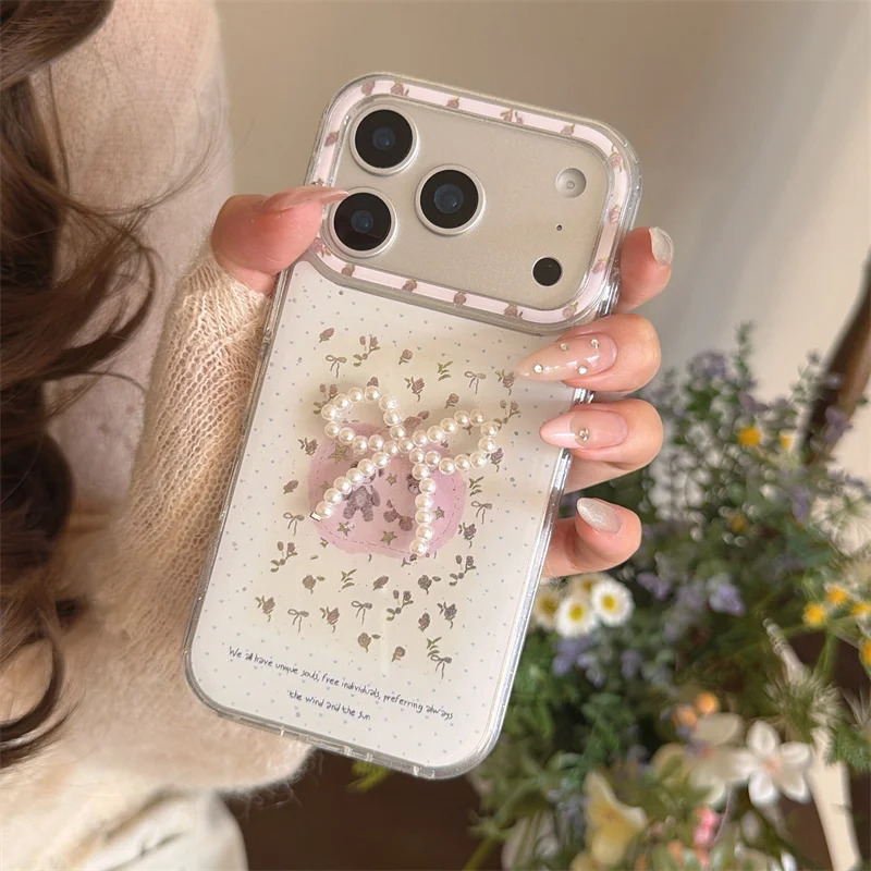Lovely 3D Pearl Bowknot Little Flower Phone Case For iPhone 17 Pro 15 14 16 Pro Max Back Cover Shockproof Protective Cases Cute
Lovely 3D Pearl Bowknot Little Flower Phone Case For iPhone 17 Pro 15 14 16 Pro Max Back Cover Shockproof Protective Cases Cute