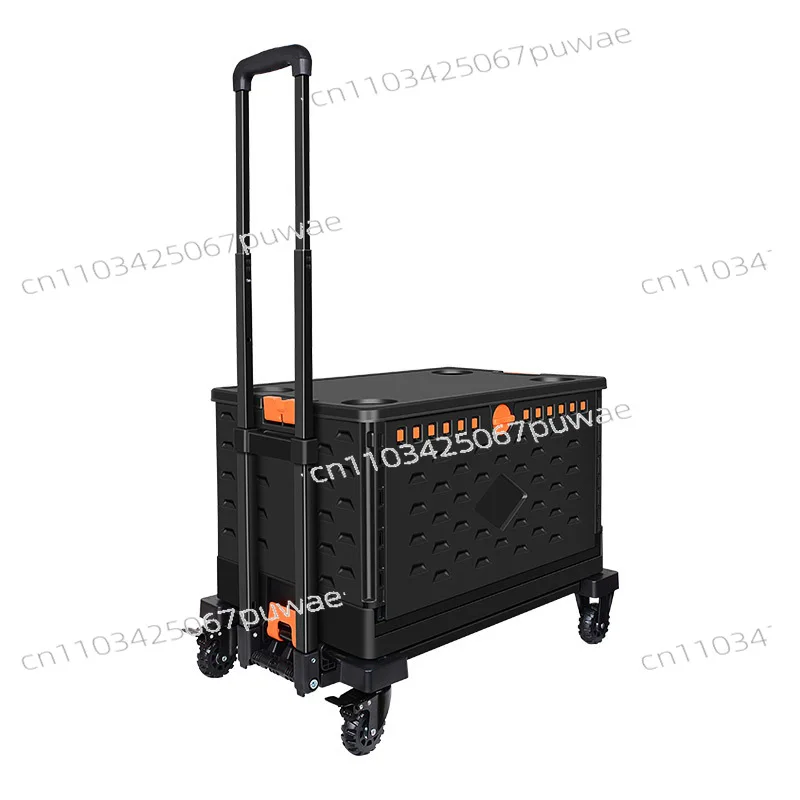 Portable folding trolley storage box shopping cart pull rod foldable box with brake
Portable folding trolley storage box shopping cart pull rod foldable box with brake