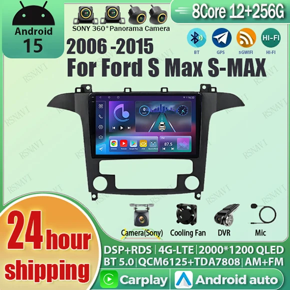 Android 15 Carplay Auto Qualcomm 2K QLED Screen Car Radio Player For Ford S-MAX 2006 - 2015 GPS Wifi 4G BT Multimedia Navigation
Android 15 Carplay Auto Qualcomm 2K QLED Screen Car Radio Player For Ford S-MAX 2006 - 2015 GPS Wifi 4G BT Multimedia Navigation