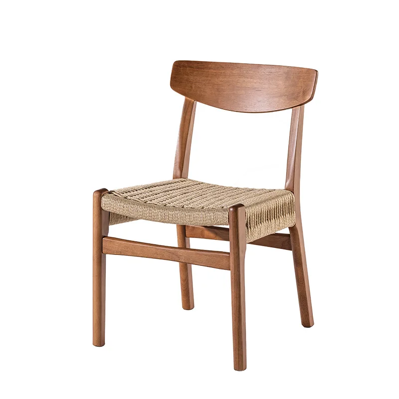 Medieval retro style, French dining chair, rope chair, wabi-sabi wind rope braided back chair, solid wood chair
Medieval retro style, French dining chair, rope chair, wabi-sabi wind rope braided back chair, solid wood chair