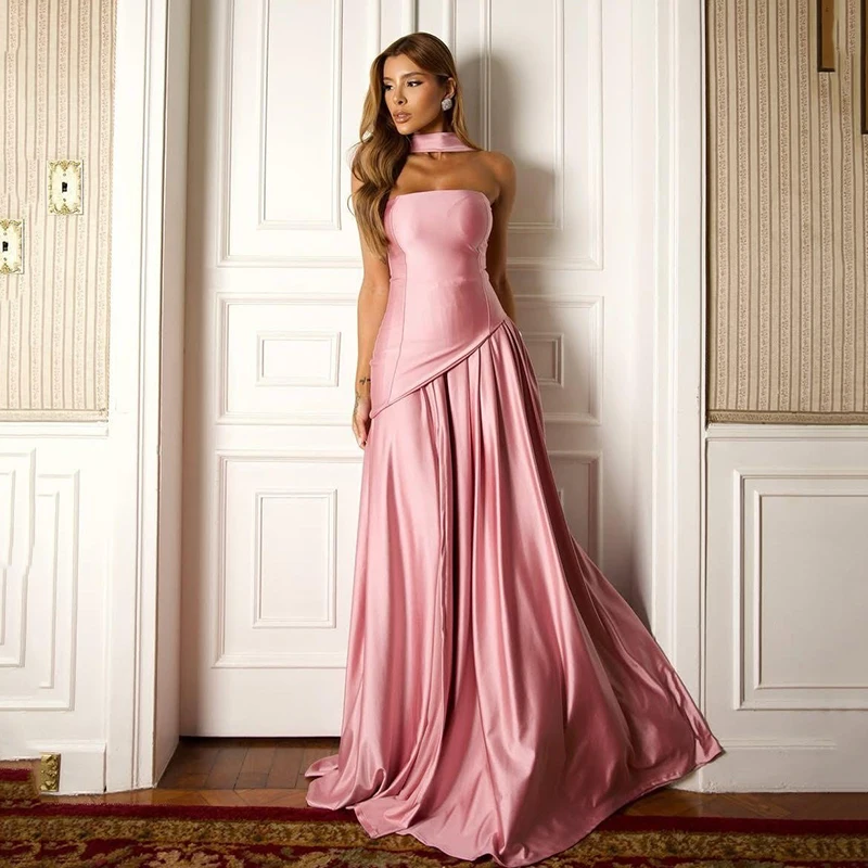 Thinyfull Saudi Arabia A-Line Prom Dresses Strapless Sleeveless Scarf Evening Dress Night Cocktail Party Prom Gowns Customized
Thinyfull Saudi Arabia A-Line Prom Dresses Strapless Sleeveless Scarf Evening Dress Night Cocktail Party Prom Gowns Customized
