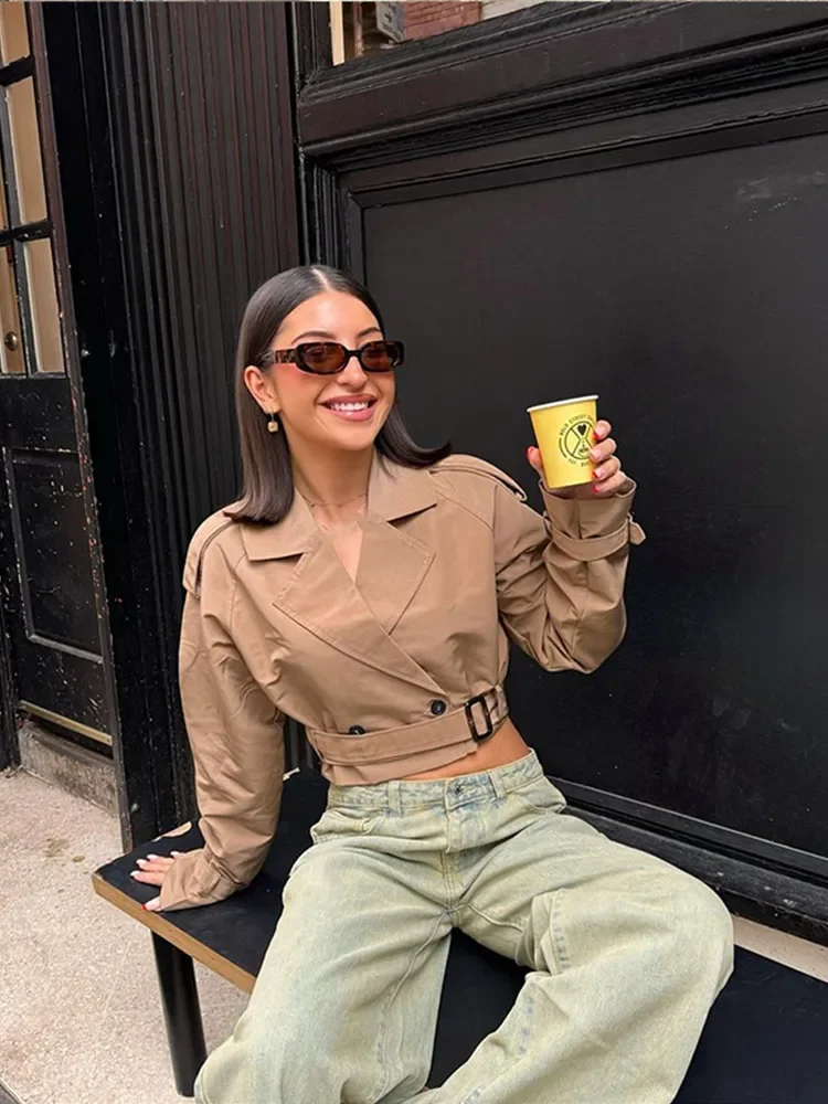 Women Casual Solid Lace Up Button Windbreaker Fashion Lapel Long Sleeved With Pocket Short Coats 2024 Autumn Winter Lady Outwear
Women Casual Solid Lace Up Button Windbreaker Fashion Lapel Long Sleeved With Pocket Short Coats 2024 Autumn Winter Lady Outwear