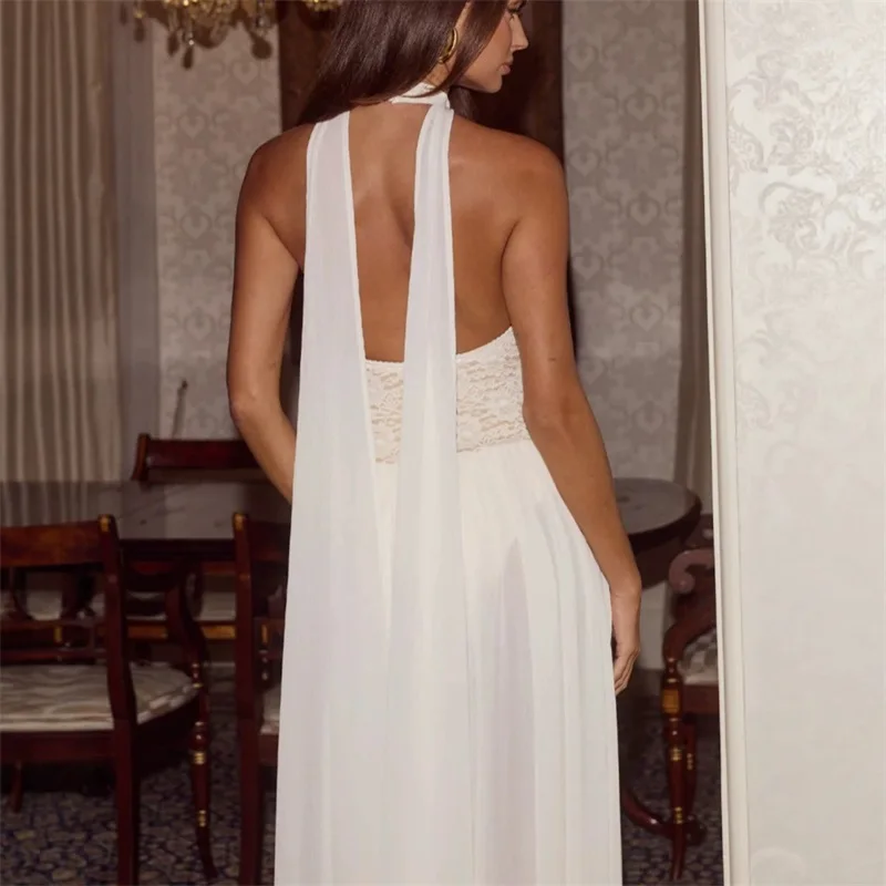 White Lace Prom Dress Scarf Sexy Stripe Sleeveless Backless Long Sheath Party Gown Formal Bridal Wedding Guest Birthday Robe
White Lace Prom Dress Scarf Sexy Stripe Sleeveless Backless Long Sheath Party Gown Formal Bridal Wedding Guest Birthday Robe
