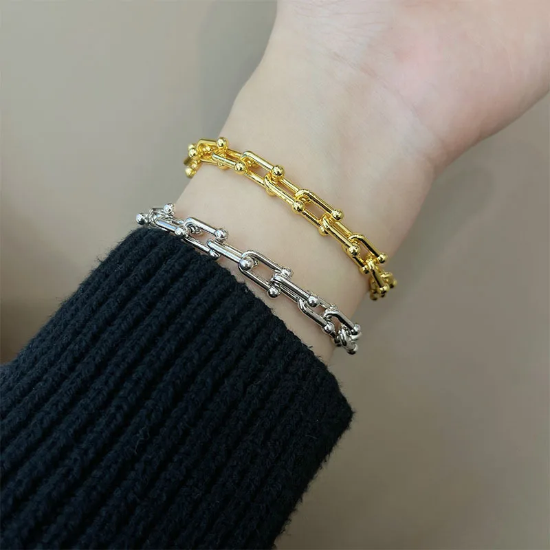 Модная цепочка в стиле хип-хоп из стерлингового серебра 925 пробы золотого цвета браслет для женщин и мужчин для влюбленных винтажный браслет ручной работы с застежкой женский подарок 
Модная цепочка в стиле хип-хоп из стерлингового серебра 925 пробы золотого цвета браслет для женщин и мужчин для влюбленных винтажный браслет ручной работы с застежкой женский подарок