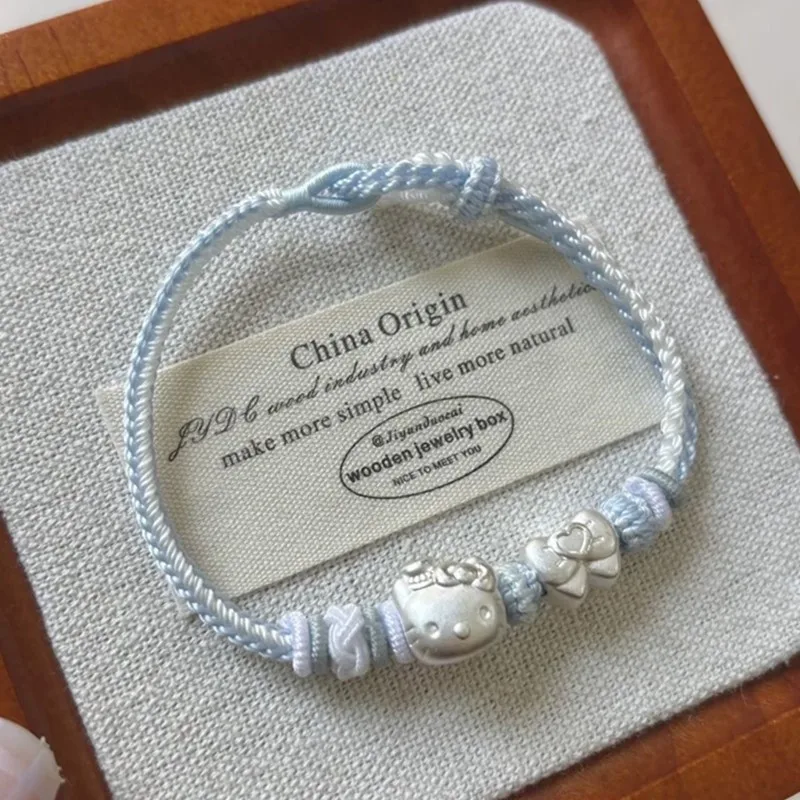 HelloKitty animation peripheral DIY sterling silver accessories bow Sanrio bracelet silver braided hand rope birthday gift
HelloKitty animation peripheral DIY sterling silver accessories bow Sanrio bracelet silver braided hand rope birthday gift