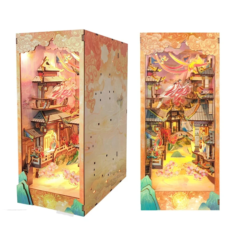 OUZEY Chinese Mythical Story DIY Wooden Book Nook with Light 3D Puzzle Bookshelf Assembly Bookend for Adults Birthday Gifts
OUZEY Chinese Mythical Story DIY Wooden Book Nook with Light 3D Puzzle Bookshelf Assembly Bookend for Adults Birthday Gifts