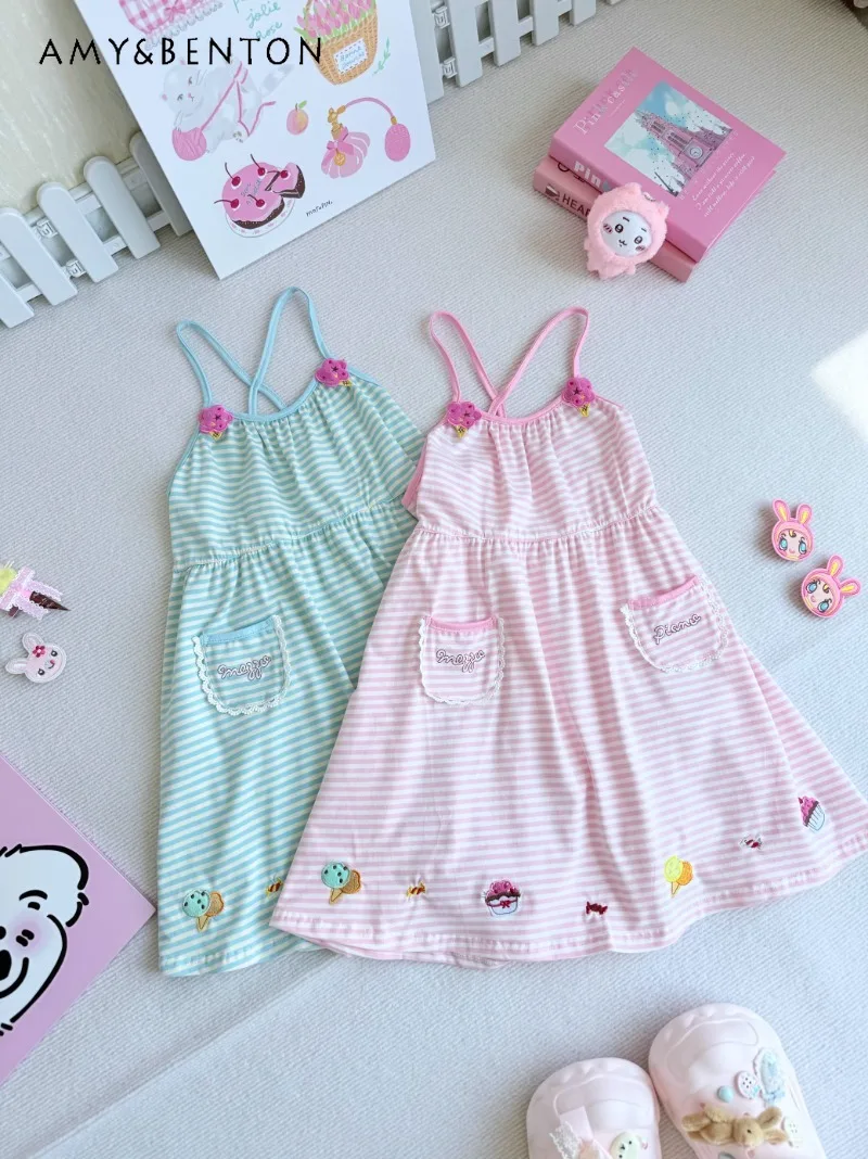 2025 New Japanese Summer Original Homemade Cute Striped Ice Cream Fluffy Half-body Suspender Dress For Women
2025 New Japanese Summer Original Homemade Cute Striped Ice Cream Fluffy Half-body Suspender Dress For Women