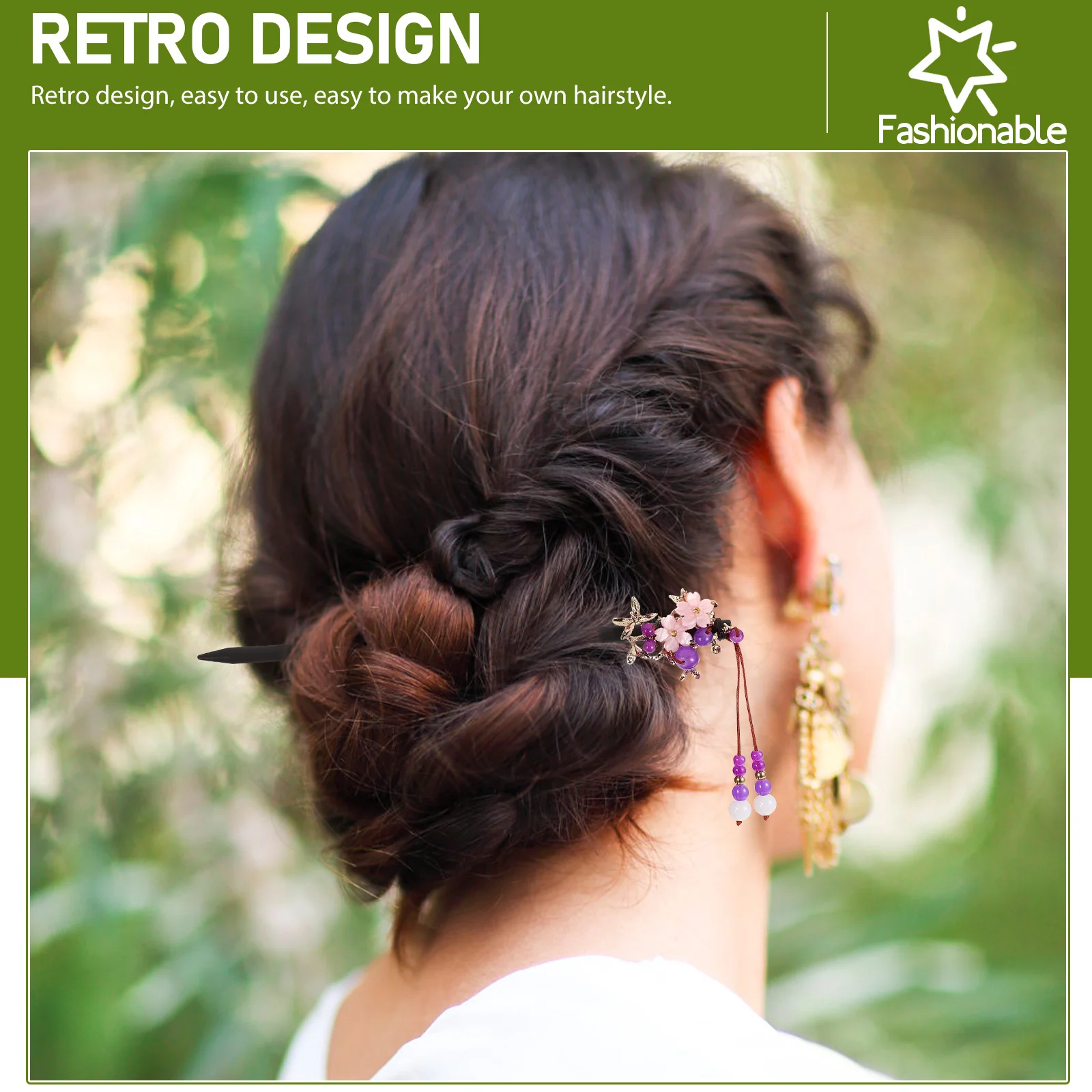 Wooden Hair Stick Pin Vintage Tassel Bridal Accessories Retro Design Easy Hairstyle Women Girls Hairpin Headress
Wooden Hair Stick Pin Vintage Tassel Bridal Accessories Retro Design Easy Hairstyle Women Girls Hairpin Headress