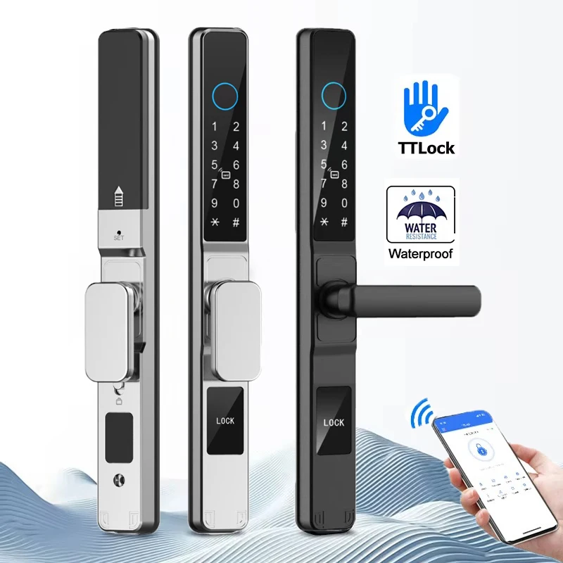 Водонепроницаемый умный замок с отпечатками пальцев TTLock Bluetooth приложение RFID код карты электронный дверной замок без ключа алюминий/стекло раздвижная дверь
Водонепроницаемый умный замок с отпечатками пальцев TTLock Bluetooth приложение RFID код карты электронный дверной замок без ключа алюминий/стекло раздвижная дверь