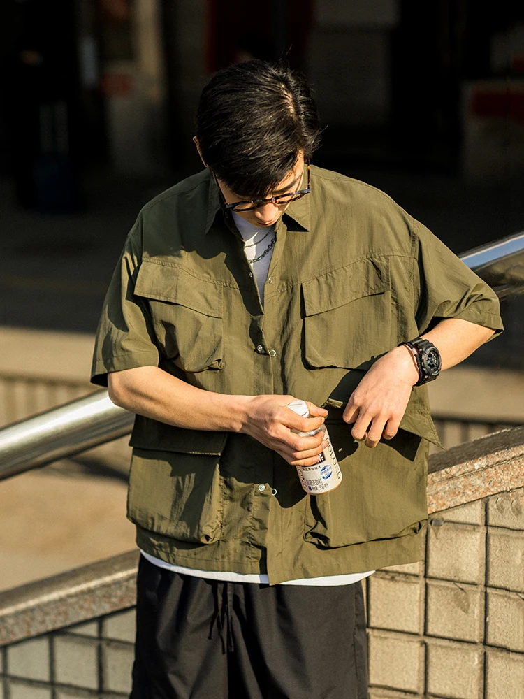 Ретро японский Sle Loose Fit ort Sve Work irt Мужской летний повседневный мульти ket Функциональный f Sve irt Jaet
Ретро японский Sle Loose Fit ort Sve Work irt Мужской летний повседневный мульти ket Функциональный f Sve irt Jaet