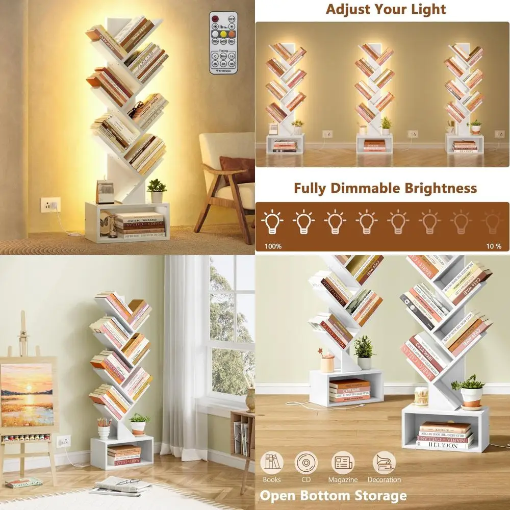 Белый 6-уровневый книжный шкаф со светодиодной подсветкой, высокая напольная полка для хранения, органайзер для домашнего офиса и гостиной
Белый 6-уровневый книжный шкаф со светодиодной подсветкой, высокая напольная полка для хранения, органайзер для домашнего офиса и гостиной