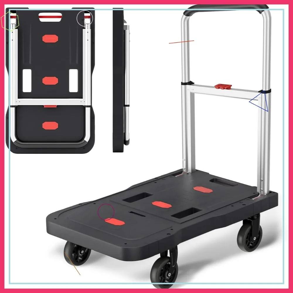Portable Foldable Hand Truck, 330lbs Capacity Heavy Duty Dolly for Household Industrial Moving
Portable Foldable Hand Truck, 330lbs Capacity Heavy Duty Dolly for Household Industrial Moving