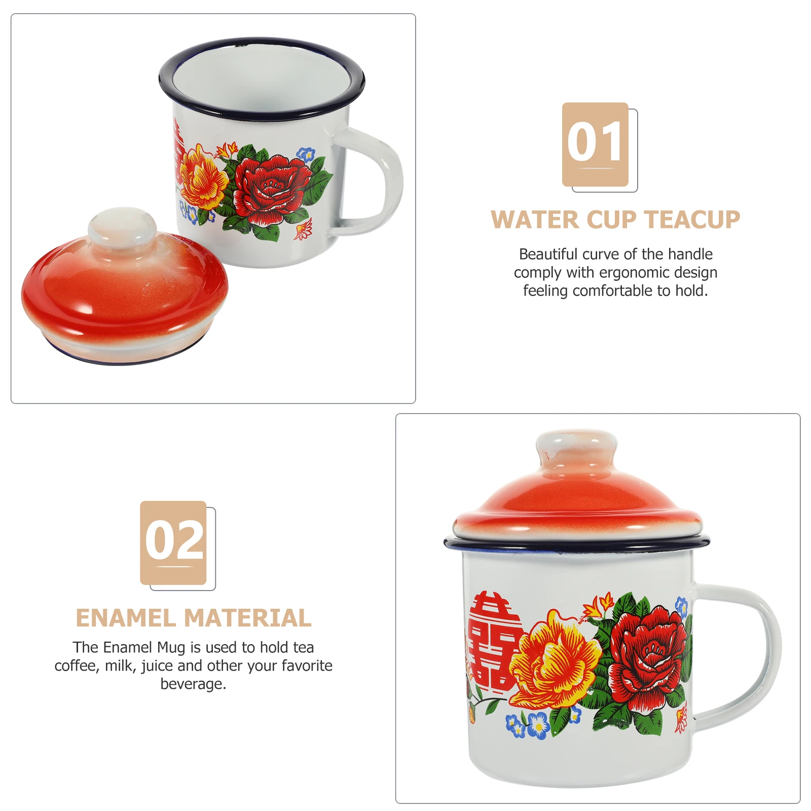Shatterproof Coffee Mugs Enamel Cup with Lid Water Household Lids Cups for Drinking
Shatterproof Coffee Mugs Enamel Cup with Lid Water Household Lids Cups for Drinking