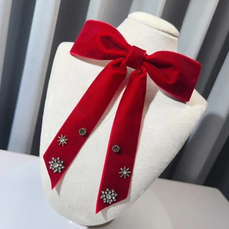 652F Vintage Velvets Bows Tie Brooch Pin for Women Rhinestones Snowflake Christmas Uniform Pre Tied Bowknot Corsage Necktie
652F Vintage Velvets Bows Tie Brooch Pin for Women Rhinestones Snowflake Christmas Uniform Pre Tied Bowknot Corsage Necktie