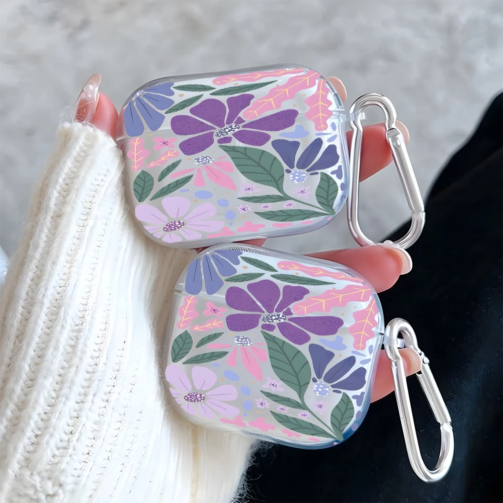 Art Purple Floral Pattern Clear Earphone Case for AirPods Pro 2/Pro 3/Pro Earbuds Case for AirPods 1/2/3/4 TPU Protective Cover
Art Purple Floral Pattern Clear Earphone Case for AirPods Pro 2/Pro 3/Pro Earbuds Case for AirPods 1/2/3/4 TPU Protective Cover