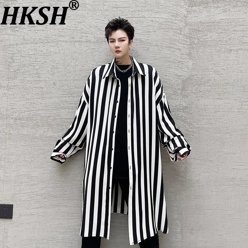 HKSH Spring New Men Tide Dark Casual Striped Shirt Long Sleeve Women Oversized Loose Pointed Collar Mid-length Trend Top HK22365
HKSH Spring New Men Tide Dark Casual Striped Shirt Long Sleeve Women Oversized Loose Pointed Collar Mid-length Trend Top HK22365