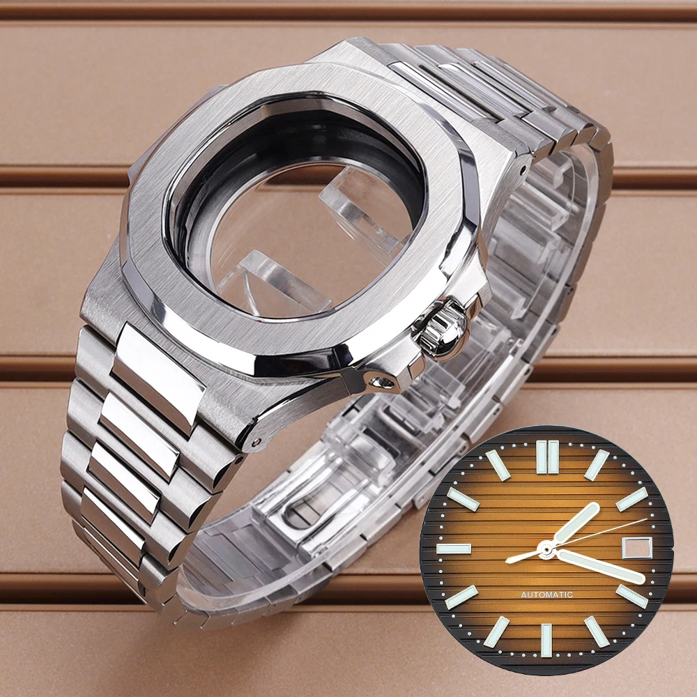 New 40mm Square NH35 Watch Case Parts Glass Back For Nautilus NH35 NH34/36 NH38 29.8mm Dial Sapphire Crystal 316L Steel Bracelet
New 40mm Square NH35 Watch Case Parts Glass Back For Nautilus NH35 NH34/36 NH38 29.8mm Dial Sapphire Crystal 316L Steel Bracelet