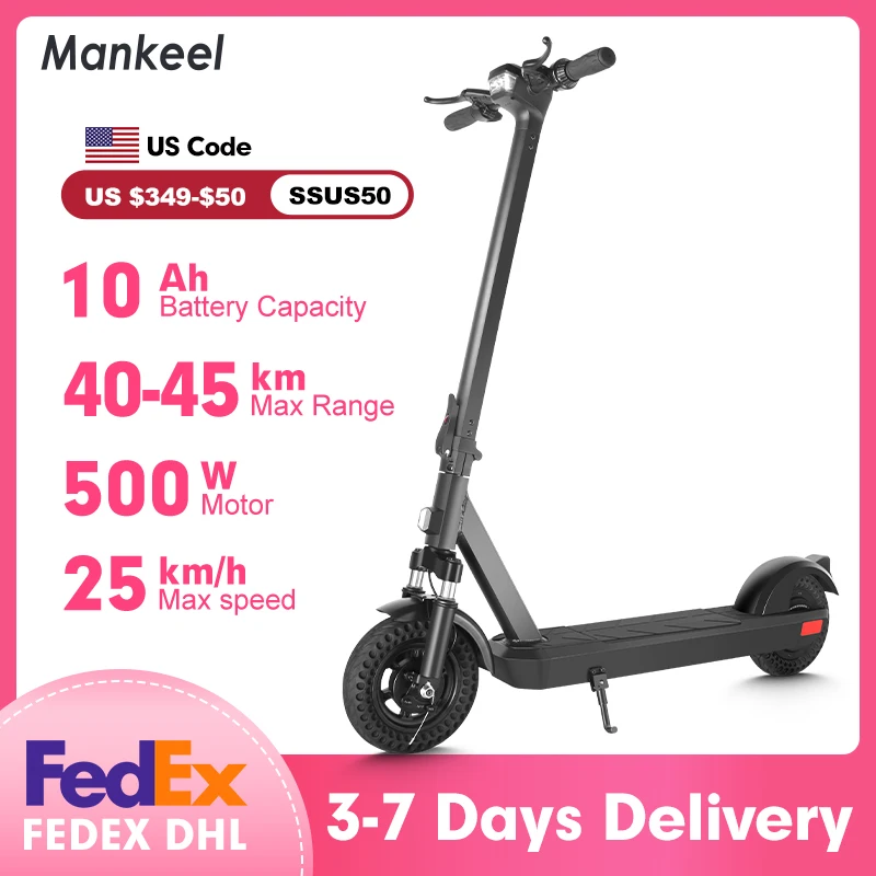 Mankeel MK089 Electric Scooter 500W 48V 10.4Ah Battery High Speed 40km/h with 45km Range 10 inch E-Scooter
Mankeel MK089 Electric Scooter 500W 48V 10.4Ah Battery High Speed 40km/h with 45km Range 10 inch E-Scooter