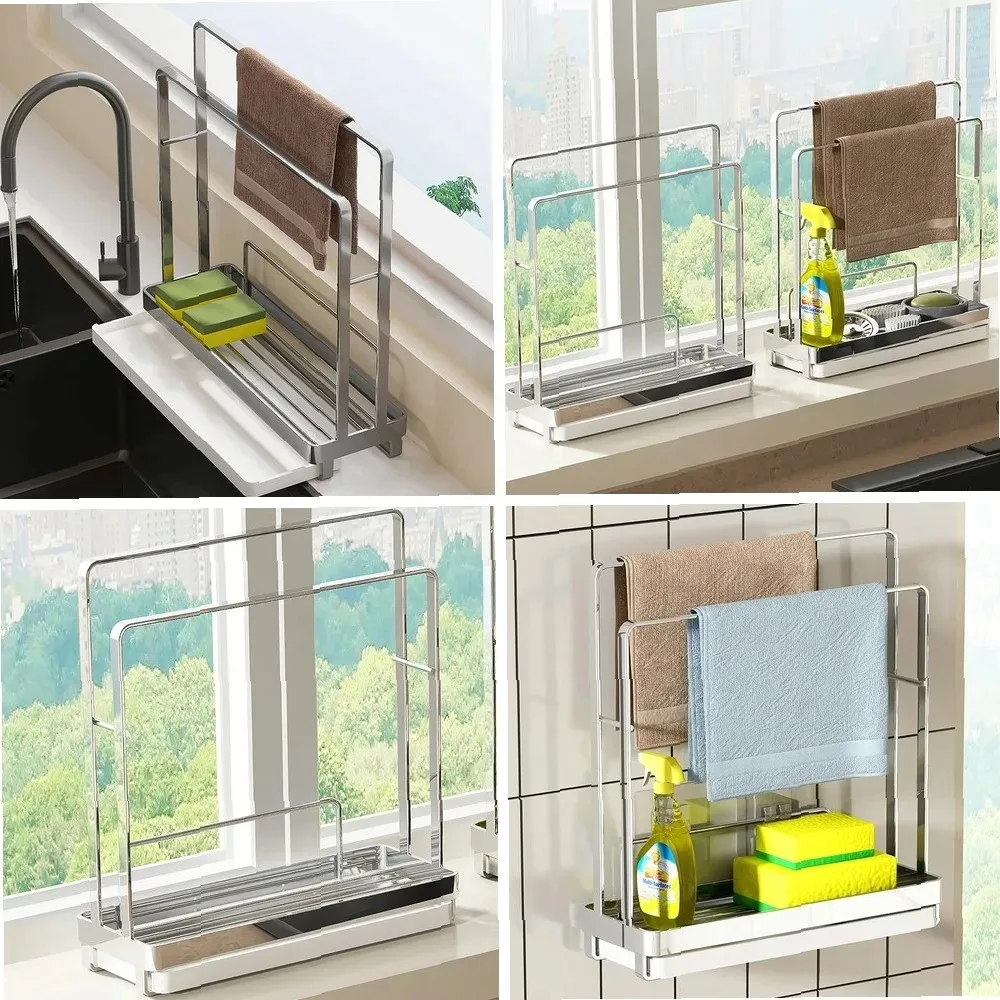 Magic Dishcloth Organizer Rack, Stainless Steel Narrow Towel Holder for Sink & Windowsill Gaps
Magic Dishcloth Organizer Rack, Stainless Steel Narrow Towel Holder for Sink & Windowsill Gaps