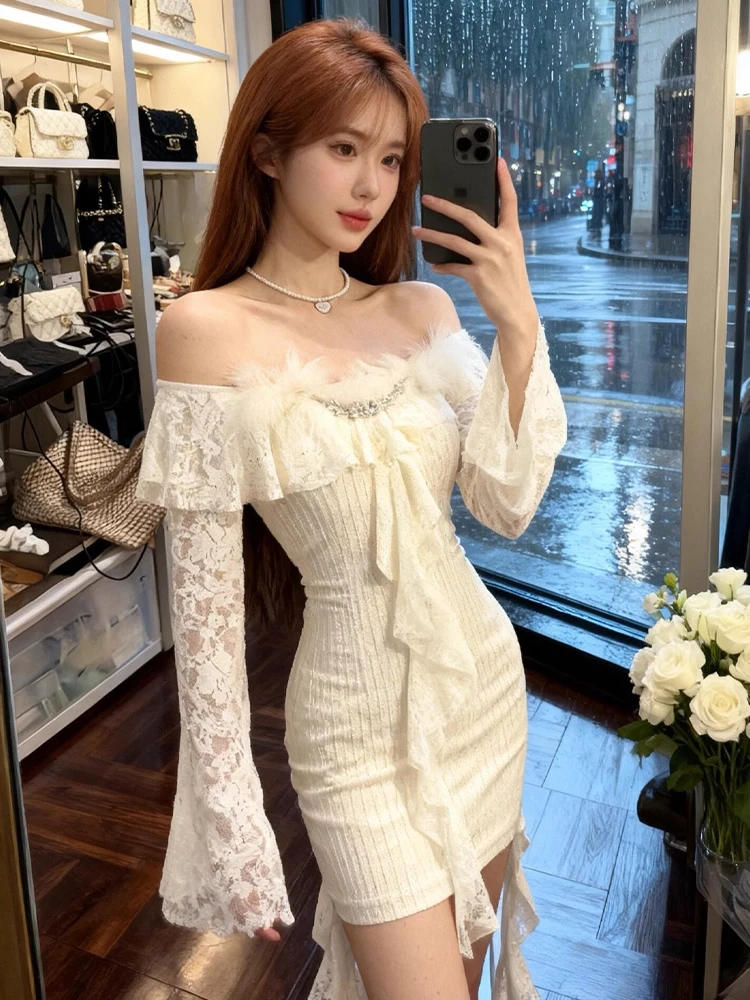 Diamond Embellied Lace One oulder Furry Collar Dr Women's Slim Fit Long Sve ort Skirt High Waist Ball Gown Sle
Diamond Embellied Lace One oulder Furry Collar Dr Women's Slim Fit Long Sve ort Skirt High Waist Ball Gown Sle