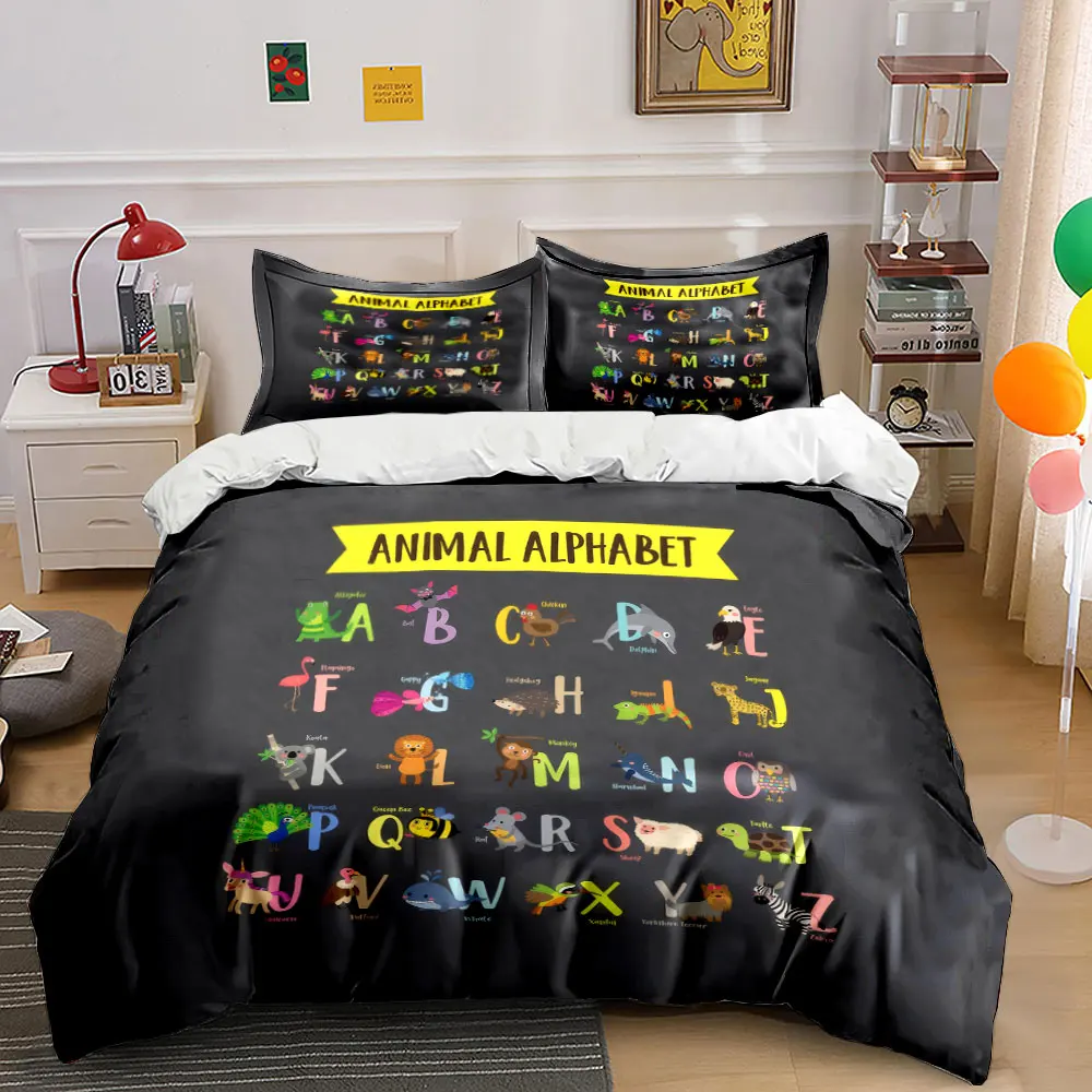 "Animal Alphabet Learning Set" Multiple sizes kid's and adults' bedroom Exquisite 3PC bedding set, gift
"Animal Alphabet Learning Set" Multiple sizes kid's and adults' bedroom Exquisite 3PC bedding set, gift