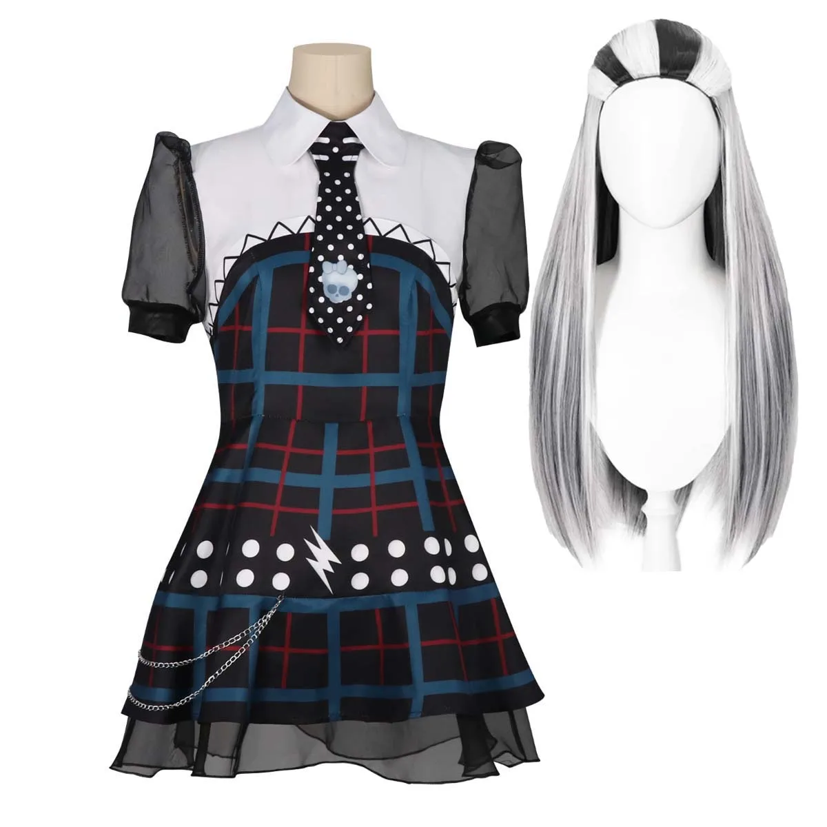 Women Halloween Carnival Frankie Stein Cosplay Costume Or Black White Wig
Women Halloween Carnival Frankie Stein Cosplay Costume Or Black White Wig