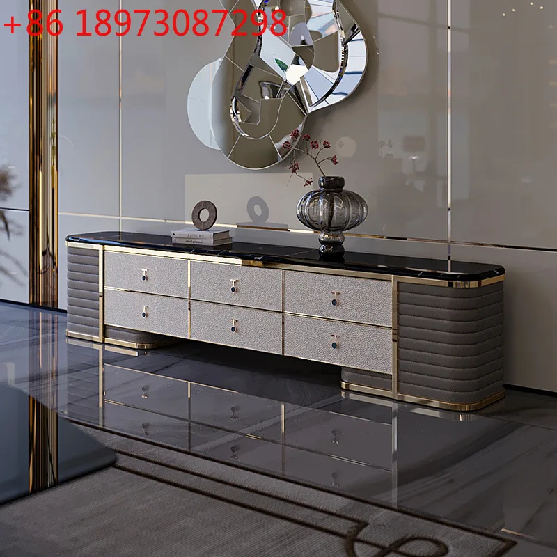 Hong Kong-style marble light luxury coffee table TV cabinet post-modern simple combination floor cabinet
Hong Kong-style marble light luxury coffee table TV cabinet post-modern simple combination floor cabinet