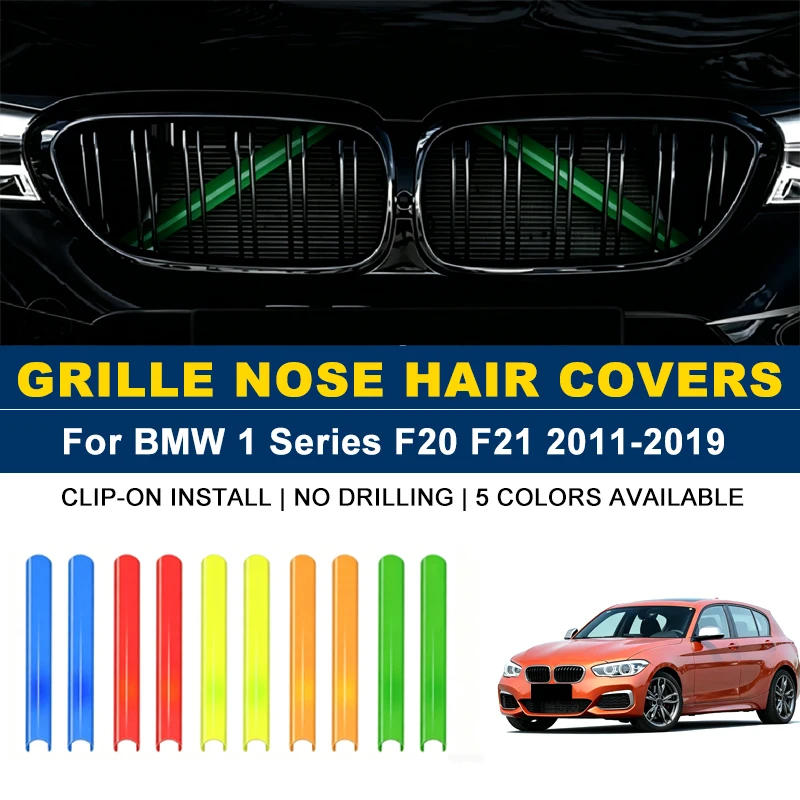 Clip-on Front Kidney Grille Trim Strips 2Pcs, No Drill Colorful Nose Hair Covers For BMW 1 Series F20 F21 2011-2019 2012 2013
Clip-on Front Kidney Grille Trim Strips 2Pcs, No Drill Colorful Nose Hair Covers For BMW 1 Series F20 F21 2011-2019 2012 2013
