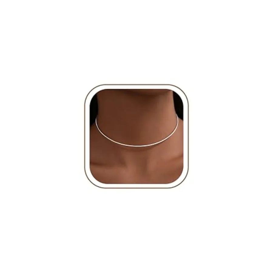 Dainty Choker Necklace for Women, Minimalist Simple Thin Lightweight Collar Choker, 14K Plated Stainless Steel, Hypoallergenic
Dainty Choker Necklace for Women, Minimalist Simple Thin Lightweight Collar Choker, 14K Plated Stainless Steel, Hypoallergenic