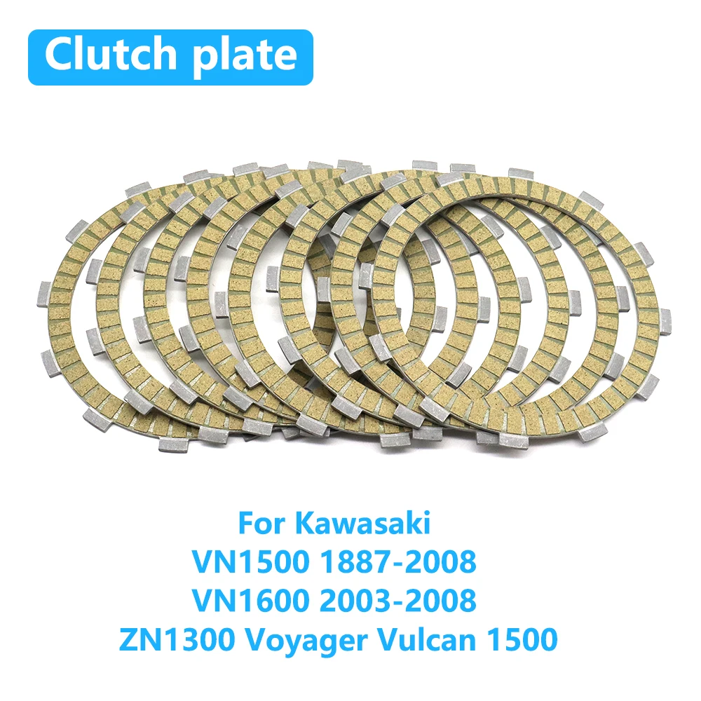 For Kawasaki VN1500 1887-2008 VN1600 2003-2008 ZN1300 Voyager Vulcan 1500 Motorcycle Clutch Friction disc plate kit
For Kawasaki VN1500 1887-2008 VN1600 2003-2008 ZN1300 Voyager Vulcan 1500 Motorcycle Clutch Friction disc plate kit