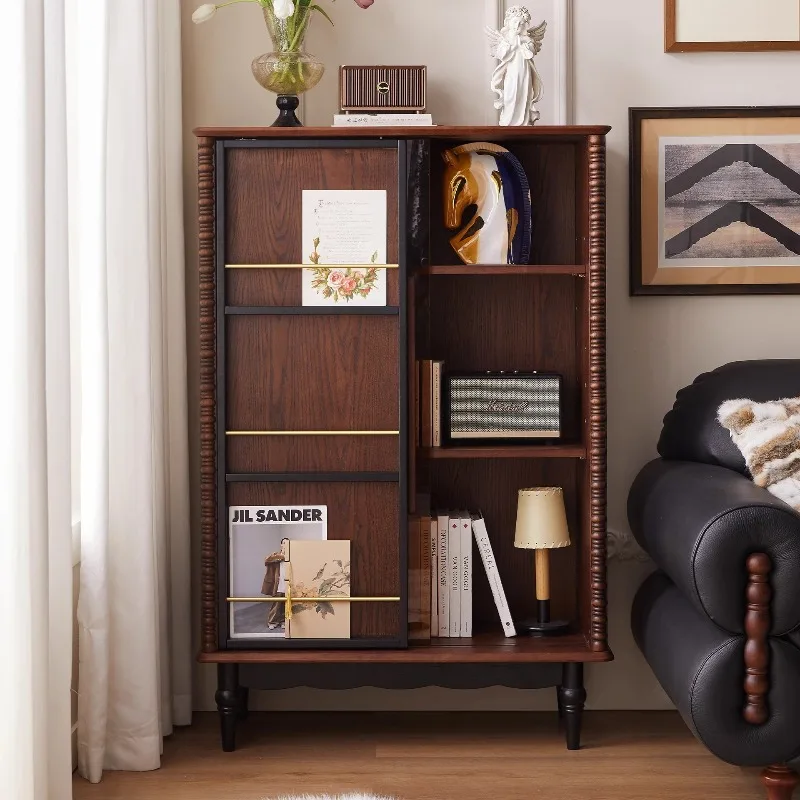 Solid wood bookcase with glass door living room wall display cabinet wine cabinet home medieval style storage cabinet
Solid wood bookcase with glass door living room wall display cabinet wine cabinet home medieval style storage cabinet