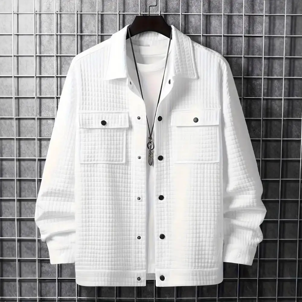 Men Jacket Spring And Autumn Men's Casual Jacquard Small Checkered Decoration Jacket Coat Flap Pockets Men Casual Suit Coat
Men Jacket Spring And Autumn Men's Casual Jacquard Small Checkered Decoration Jacket Coat Flap Pockets Men Casual Suit Coat