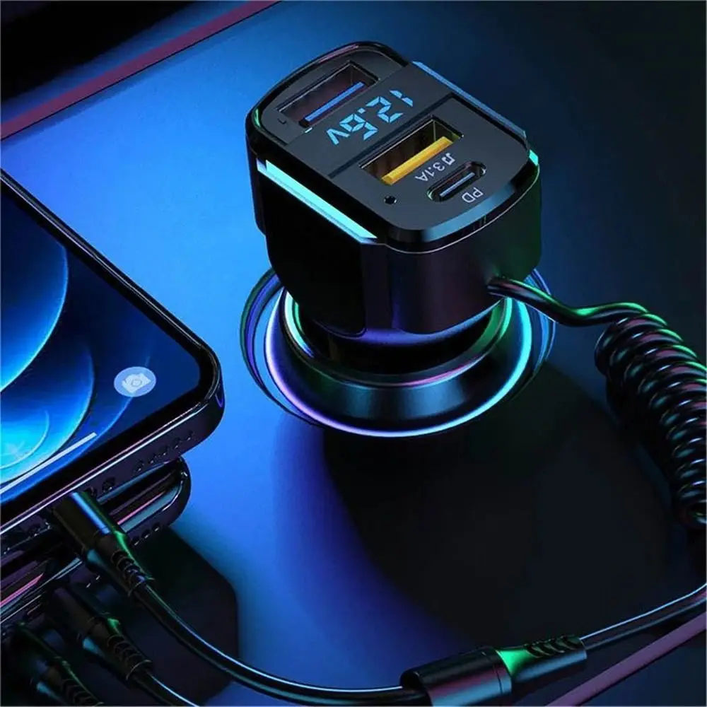 Прочное автомобильное зарядное устройство Mini USB с быстрой зарядкой, безопасное компактное автомобильное зарядное устройство 3-в-1, портативное зарядное устройство с несколькими портами, адаптер для телефона 
Прочное автомобильное зарядное устройство Mini USB с быстрой зарядкой, безопасное компактное автомобильное зарядное устройство 3-в-1, портативное зарядное устройство с несколькими портами, адаптер для телефона