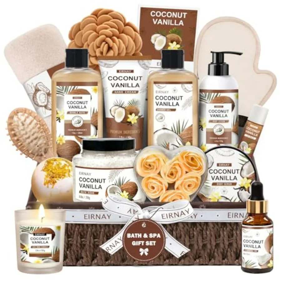 Mothers Day Gifts For Women - 16 PCS Birthday Gift Basket for Women Set of Coconut Vanilla Self Pampering Set, Includes Luxurio
Mothers Day Gifts For Women - 16 PCS Birthday Gift Basket for Women Set of Coconut Vanilla Self Pampering Set, Includes Luxurio