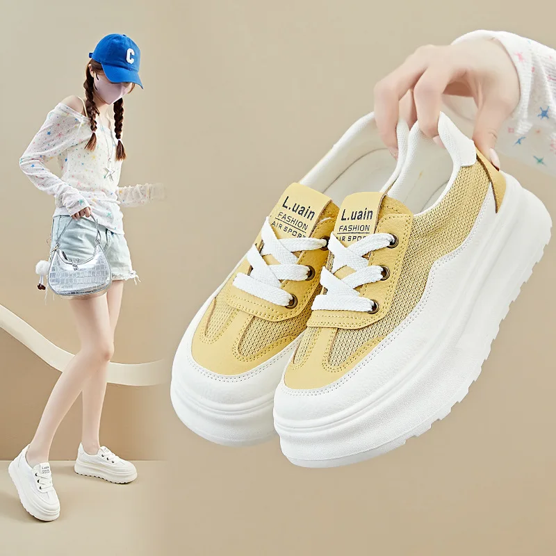 2025Summer Hot Seller White Shoes New Korean Edition Female Students Breathable Thick Soled Height Increasing Casual Board Shoes
2025Summer Hot Seller White Shoes New Korean Edition Female Students Breathable Thick Soled Height Increasing Casual Board Shoes