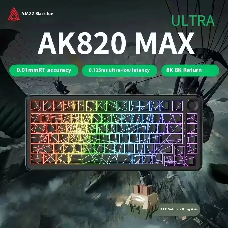 AJAZZ AK820 MAX Ultra Беспроводная Механическая Клавиатура 8K Магнитная Ось Трехрежимный Солдат Король Боковая Резьба Игра Киберспорт
AJAZZ AK820 MAX Ultra Беспроводная Механическая Клавиатура 8K Магнитная Ось Трехрежимный Солдат Король Боковая Резьба Игра Киберспорт