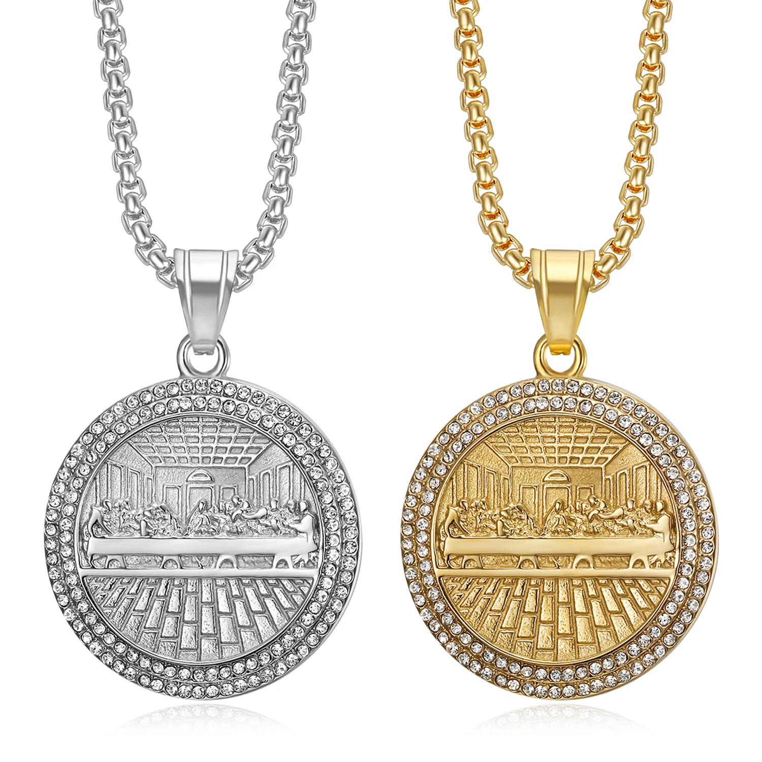 Men's Iced Out Disciples Zircon Pendant Necklace 18k Gold Plated 316l Stainless Steel Fashion Jewelry Vintage the Last Supper
Men's Iced Out Disciples Zircon Pendant Necklace 18k Gold Plated 316l Stainless Steel Fashion Jewelry Vintage the Last Supper