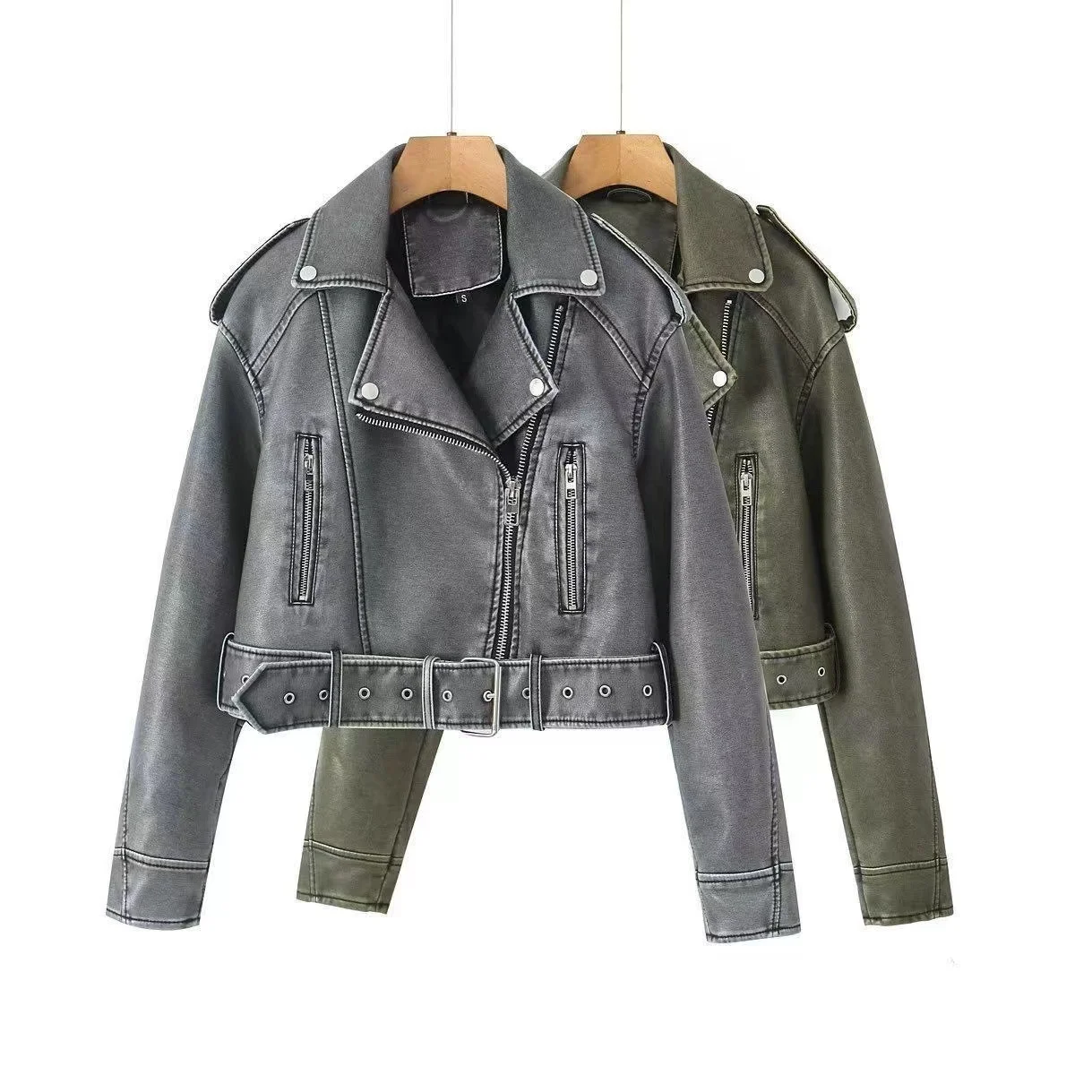 2024 Autumn Women Vintage Loose Pu Faux Leather Short Jacket With Belt Streetwear Female Zipper Moto Biker Coat Outwear Tops
2024 Autumn Women Vintage Loose Pu Faux Leather Short Jacket With Belt Streetwear Female Zipper Moto Biker Coat Outwear Tops