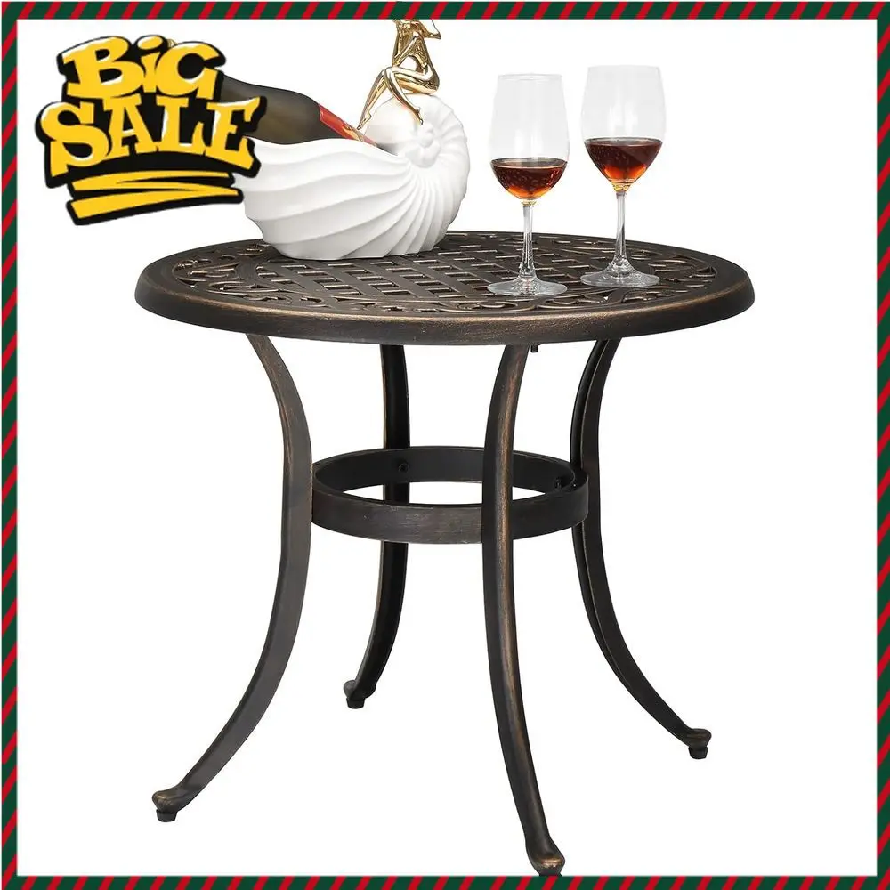 Bestseller24 Durable Outdoor Side Table, Weather-Resistant Round Patio Coffee Table, Porch Bistro End Table in Bronze
Bestseller24 Durable Outdoor Side Table, Weather-Resistant Round Patio Coffee Table, Porch Bistro End Table in Bronze