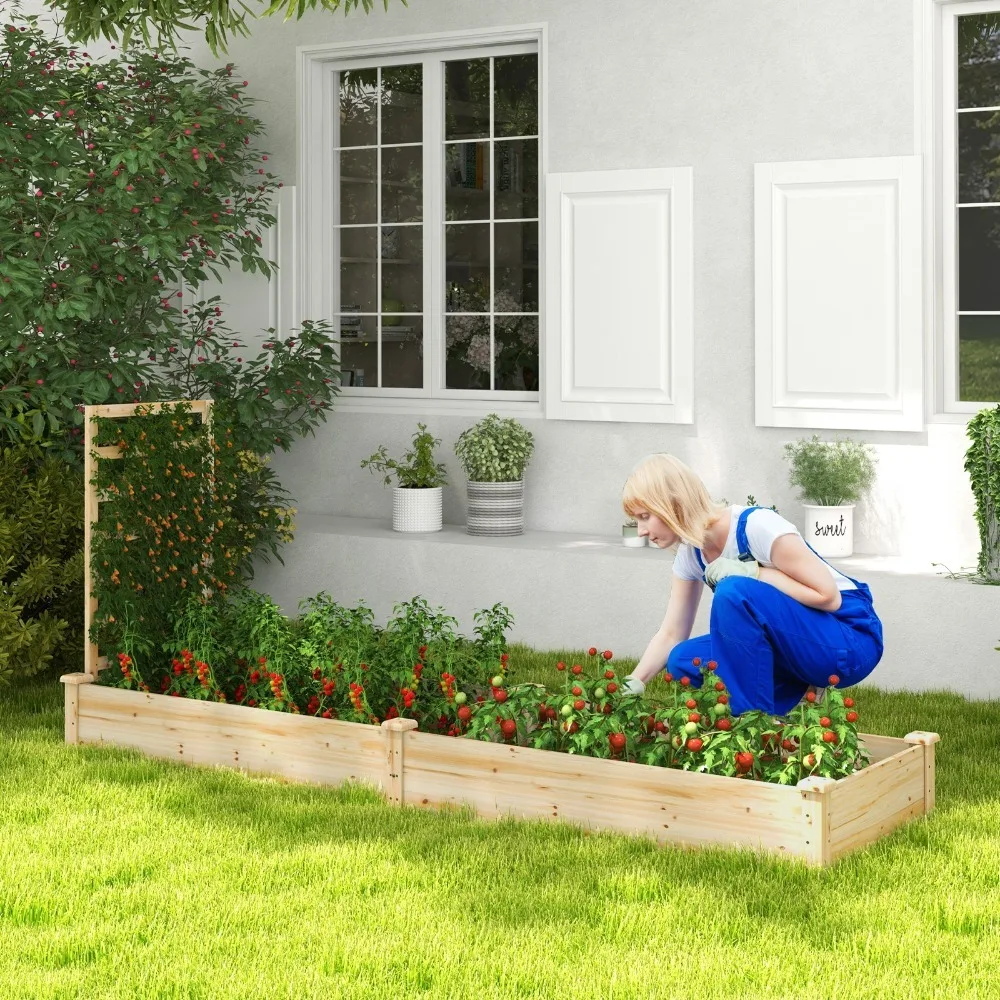 Raised Garden Bed Wooden Planter Box with Divided Space for Outdoor Natural
Raised Garden Bed Wooden Planter Box with Divided Space for Outdoor Natural
