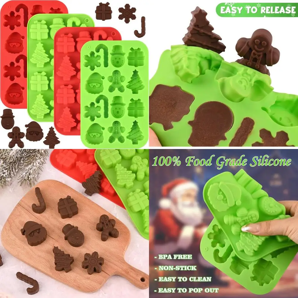 christmas chocolate molds, christmas candy silicone molds, 4 packs 14 cavity xmas theme baking molds for making chocolate, cand
christmas chocolate molds, christmas candy silicone molds, 4 packs 14 cavity xmas theme baking molds for making chocolate, cand