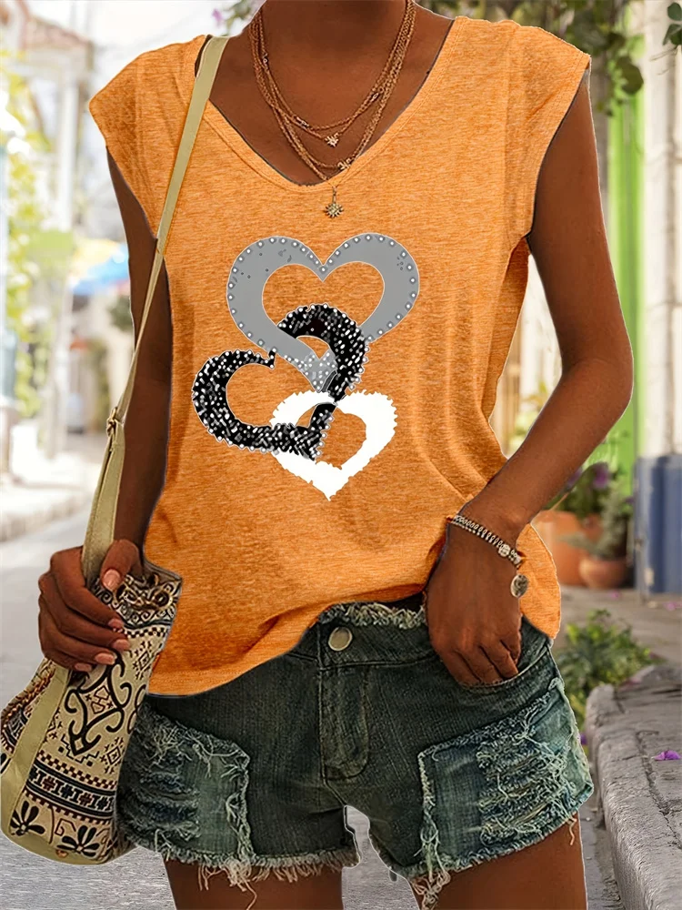 New Women's Summer Printed Vest Love Sleeveless V Neck Shirt Outdoor Casual Comfortable Breathable Women Vintage Streetwear Tops
New Women's Summer Printed Vest Love Sleeveless V Neck Shirt Outdoor Casual Comfortable Breathable Women Vintage Streetwear Tops