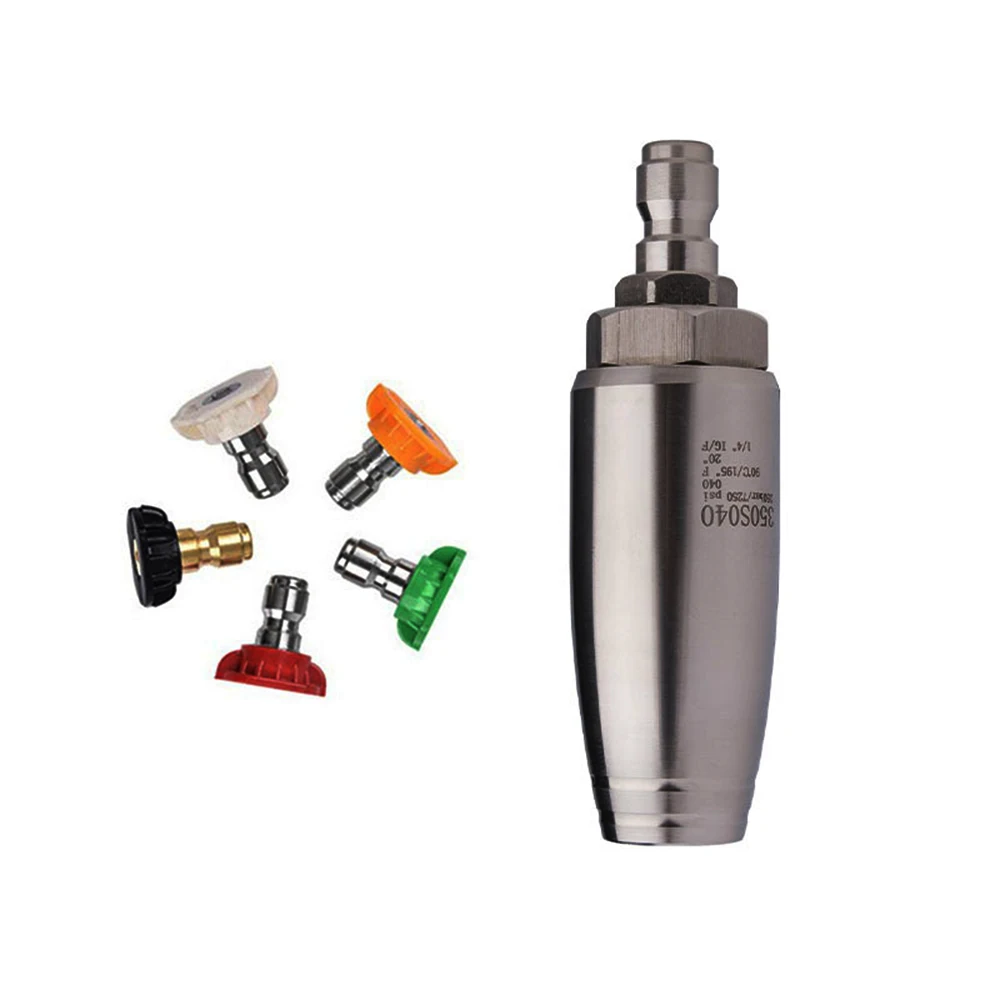 Stainless steel rotary nozzle for pressure cleaning machine with 1/4 quick connect 5 nozzle heads and 4000 PSI bracket
Stainless steel rotary nozzle for pressure cleaning machine with 1/4 quick connect 5 nozzle heads and 4000 PSI bracket