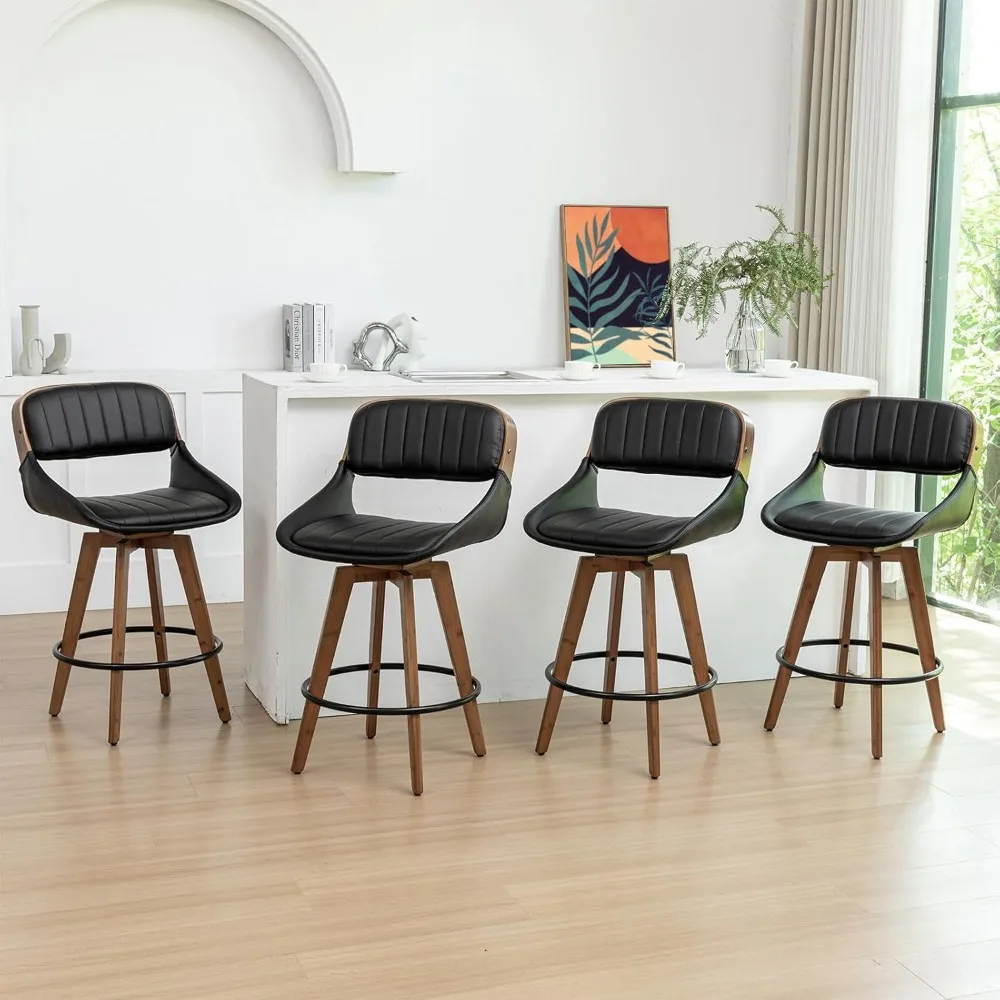 Кожаные табуреты для стойки, набор современных барных стульев середины века размером 4–26,4 дюйма с обивкой из искусственной кожи, изогнутыми подлокотниками, подушкой
Кожаные табуреты для стойки, набор современных барных стульев середины века размером 4–26,4 дюйма с обивкой из искусственной кожи, изогнутыми подлокотниками, подушкой