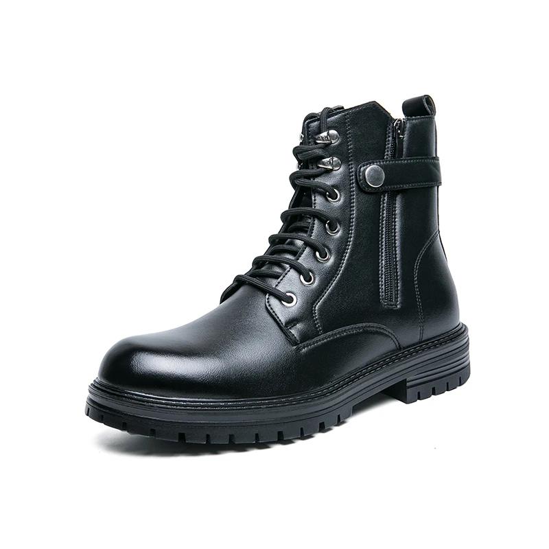 Men's high top black trendy boots with simple retro British style fashionable casual men's shoes
Men's high top black trendy boots with simple retro British style fashionable casual men's shoes
