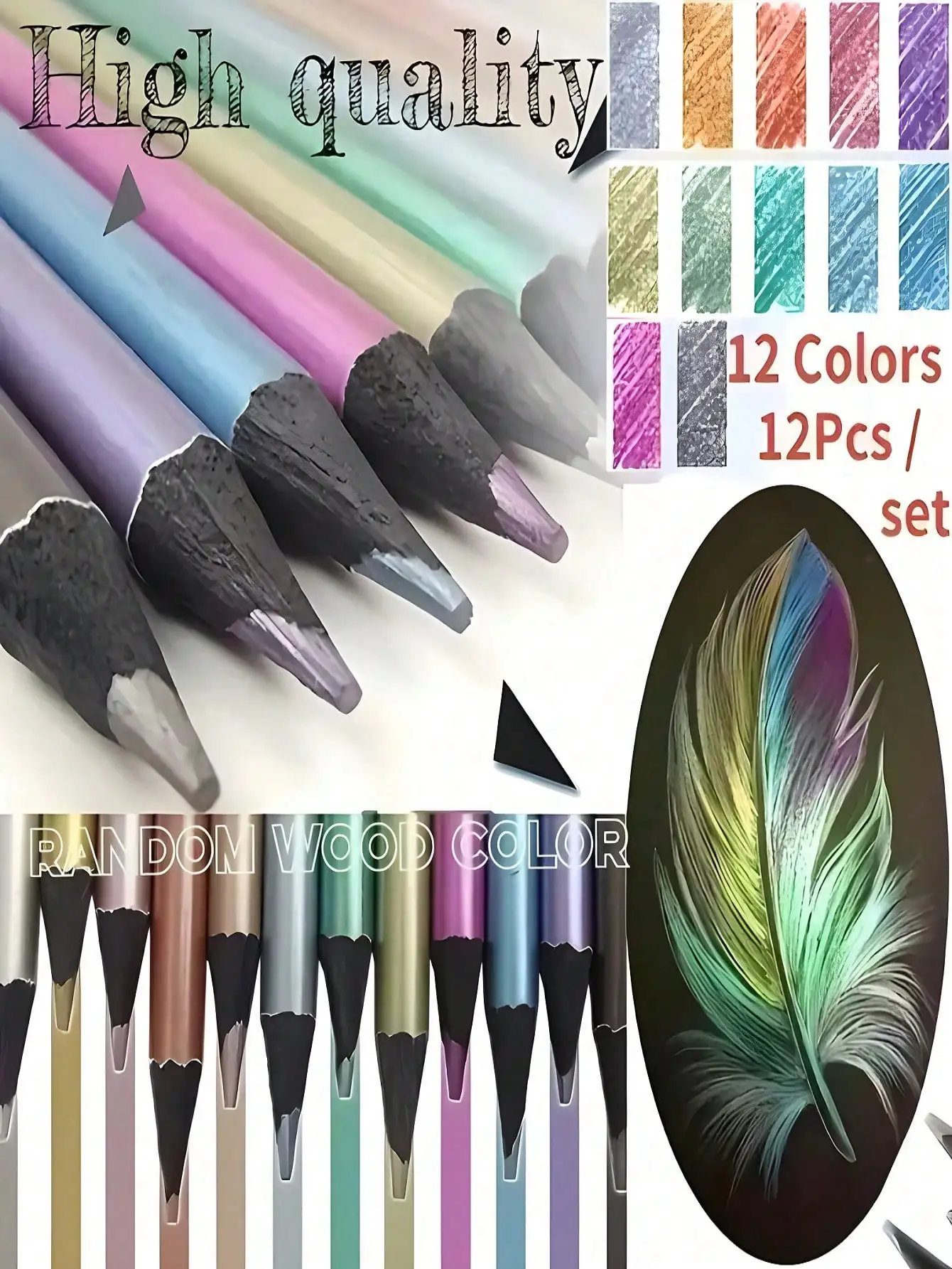 Metallic HB Colored Pencils – 12/24 Dust-Free, Bright Colors for Art, DIY & School Supplies
Metallic HB Colored Pencils – 12/24 Dust-Free, Bright Colors for Art, DIY & School Supplies