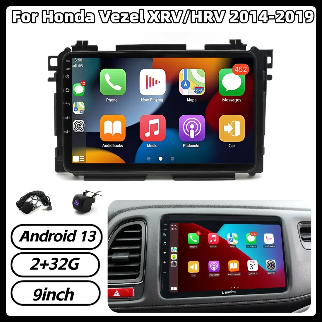 9-дюймовая автомагнитола с Android 13, 2+32 ГБ, GPS-навигацией для Vezel XRV/HRV 2014-2019, поддержка Carplay и Android Auto, мультимедийный плеер
9-дюймовая автомагнитола с Android 13, 2+32 ГБ, GPS-навигацией для Vezel XRV/HRV 2014-2019, поддержка Carplay и Android Auto, мультимедийный плеер