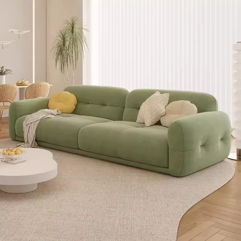 Nordic simple modern designer fabric straight row floor sofa small apartment French green three people
Nordic simple modern designer fabric straight row floor sofa small apartment French green three people