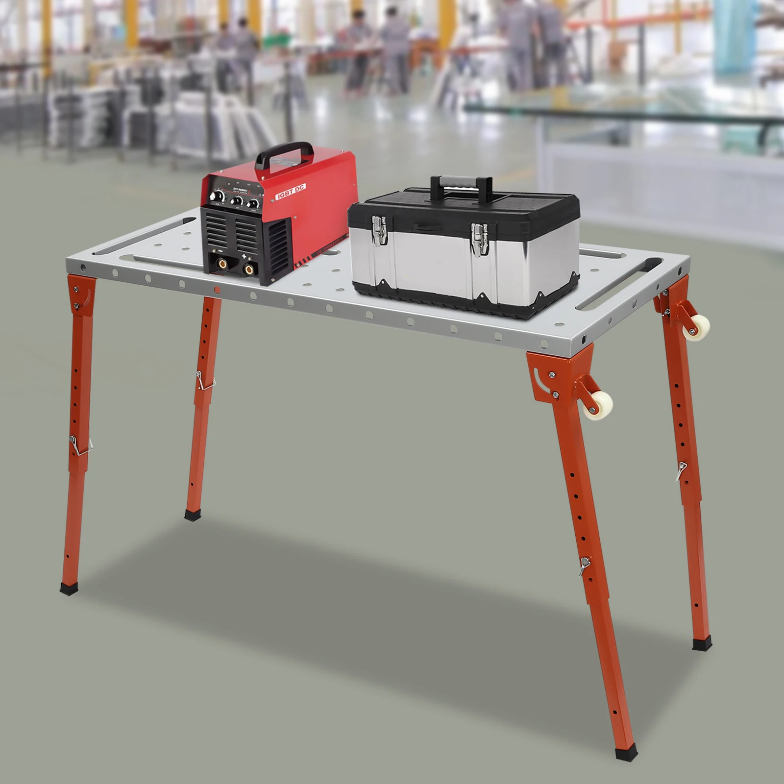 Portable Welding Table 46x18 Inch, 1000lbs Capacity Heavy Duty Steel Workbench, Welding Work Table with Heat-Resistant Surface
Portable Welding Table 46x18 Inch, 1000lbs Capacity Heavy Duty Steel Workbench, Welding Work Table with Heat-Resistant Surface