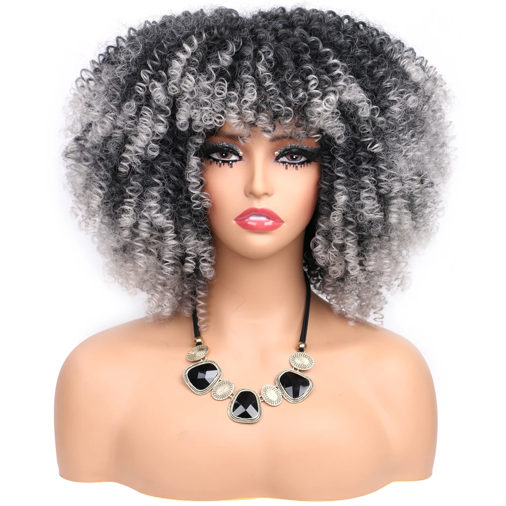 Belle Show Afro Bomb Curly Wigs For Black Women Kinky Curly Wig With Bangs Synthetic Fluffy Natural Wig
Belle Show Afro Bomb Curly Wigs For Black Women Kinky Curly Wig With Bangs Synthetic Fluffy Natural Wig